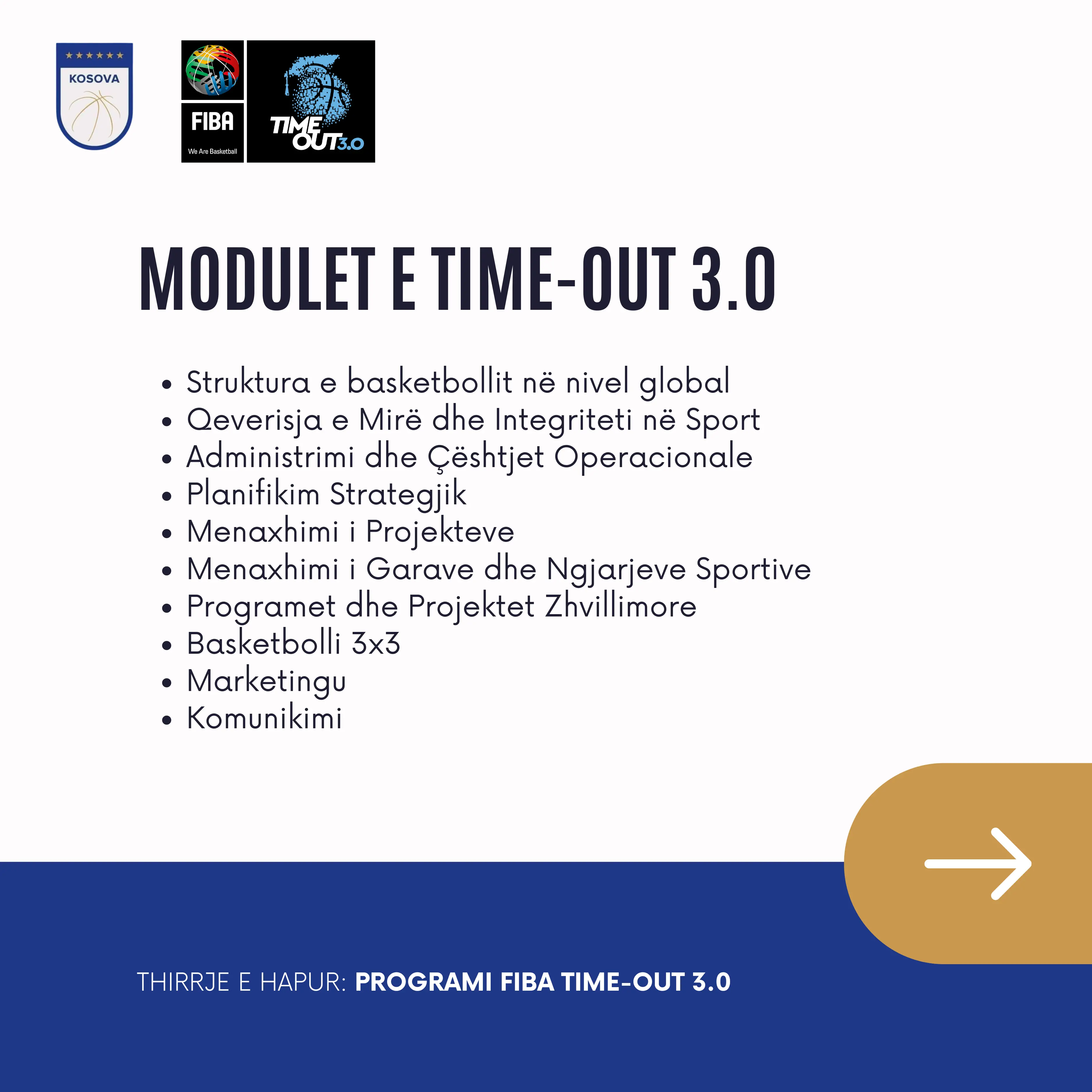 Thirrje e hapur: Programi FIBA TIME-OUT 3.0